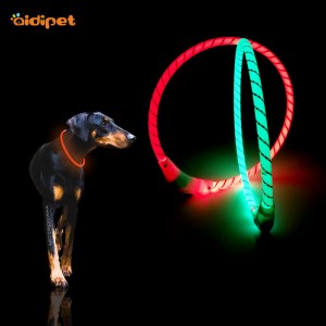 Ny kæledyrsforsyning Juleledet hundekrage med reflekterende silke Vandtæt kæledyrskrage led lys op Brug hundegave